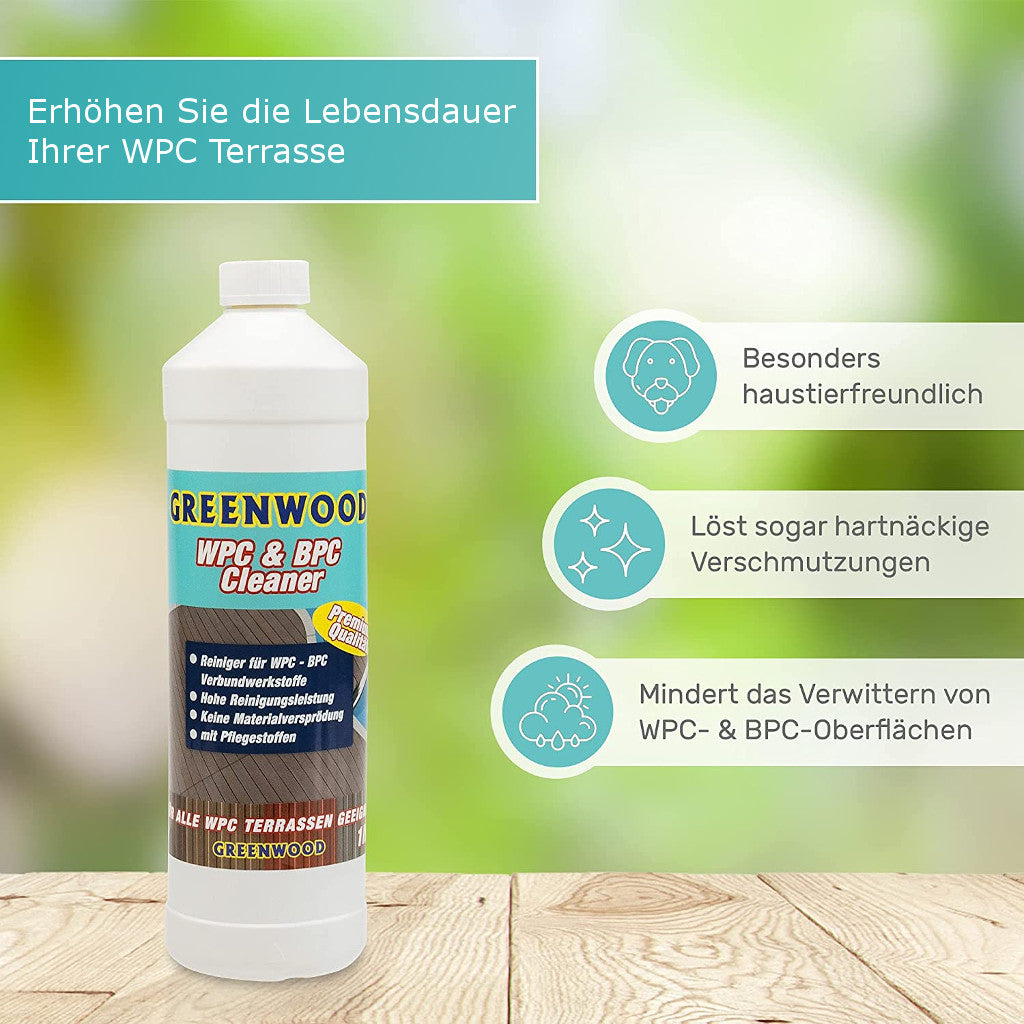 Greenwood WPC Terrasreiniger 1 l met Verzorgende Ingrediënten Super Concentraat